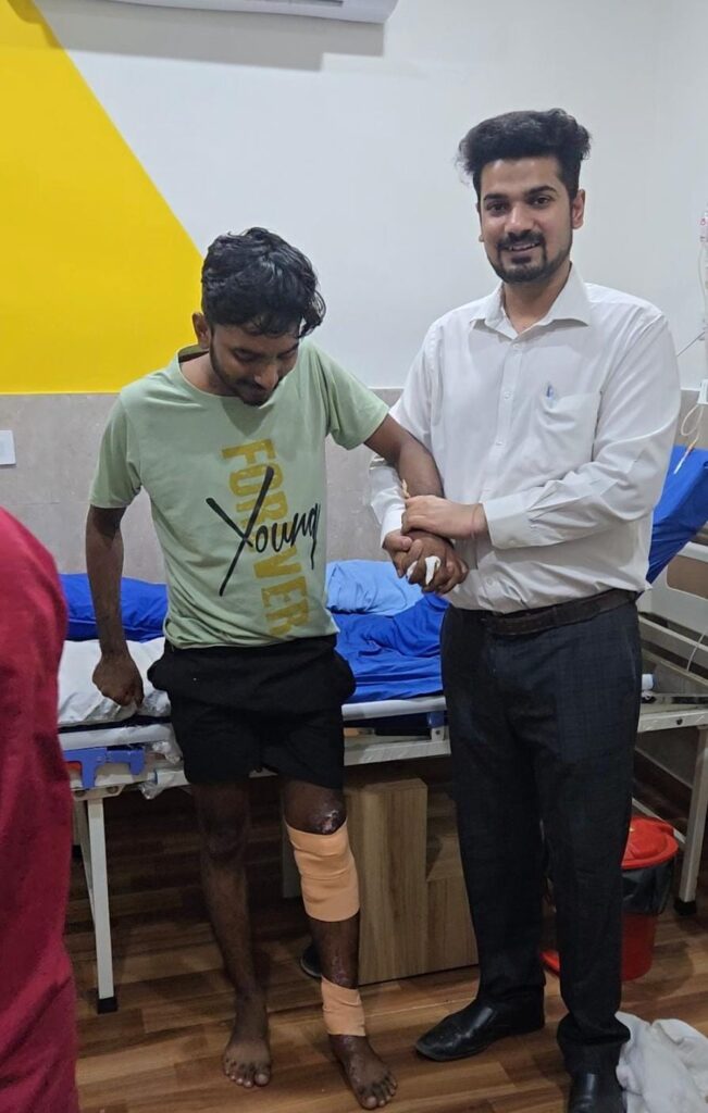 Happy patient after orthopedic surgery